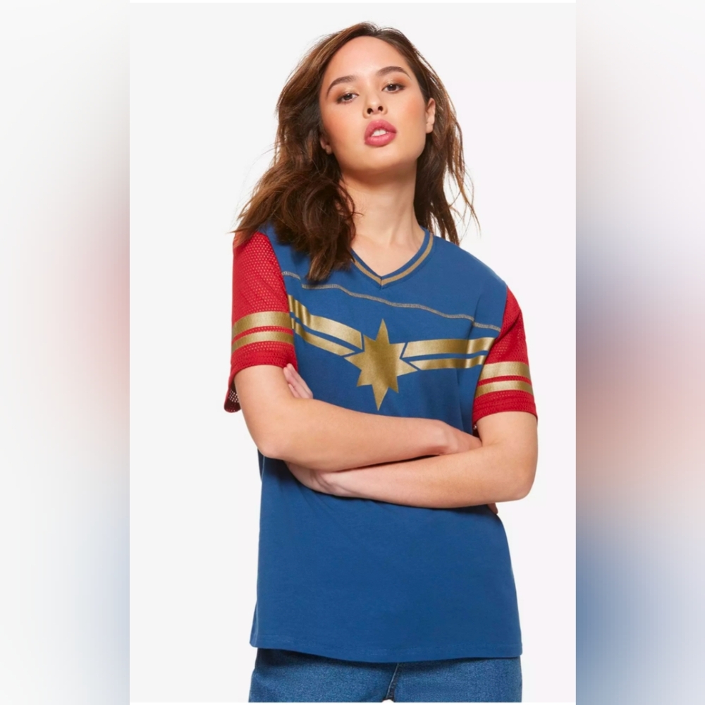 Her Universe Captain Marvel basketball jersey